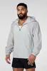 YOUNGLA estilo americano jogger para hombre manga larga deportiva fitness secado rápido transpirable elástico media cremallera ajustada camiseta de entrenamiento