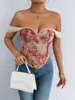 Colete Corset Jacquard Estilo Francês Inspirado em Pintura a Óleo, com Design de Barbatanas de Peixe, Personalizado, Mais Vendido, Novo, para Mulheres, Tendência e Design Único sem Costas