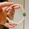 Pulsera y Collar con Diseño Clásico de Perla de Agua Dulce y Jaspe