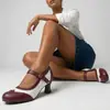 Novos sapatos casuais femininos com solas de borracha, antiderrapantes, tamanho grande, design de fivela, color blocking, adequados para todas as estações, sapatos femininos de primavera