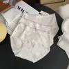 5080 Ropa Interior de Algodón Puro Suave de Baja Saturación para Mujer, de Cintura Media, Alta Elasticidad, Transpirable, Refuerzo de Algodón Puro Antibacteriano 10A, Bragas Triángulo Dulces