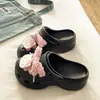 Imprescindible para salirZapatos sin cordones perforados para persona perezosa mujer verano uso exteriorEVA con plataforma adelgazantes versátiles zapatillas de punta cerrada