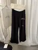 Pantalones de traje casual de diseño recto de pierna ancha con caída, estilo 'Old Money' para chica de verano, color contrastante en la cintura, ajustados y adelgazantes