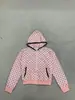 Chamarra con Capucha de Lunares Dulce Chica Y2K Deseo Puro con Ribete de Encaje de Lunares Rosas Cintura Ajustable Corta Ajustada Sudadera con Cierre