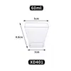 Varios tipos de pastel de mousse taza cuadrada taza cuadrada mesa de postres taza inclinada de gelatina de pudín tiramisú taza de plástico desechable