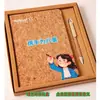 Cuaderno A5 con Correa de Corcho, Algodón y Lino, Papel Ecológico, Cuaderno Empalmado de Paja de Trigo, Set de Regalo