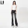Jeans Acampanados Estilo Americano para Mujer, Tendencia de Invierno Versátil Nuevo de Tiro Bajo Levanta Glúteos Adelgazantes Rasgados de Campana
