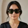Gafas de sol modernas para adultos con montura negra, protección UV y antirreflejos, diseño de varillas metálicas, un artículo imprescindible para las salidas diarias
