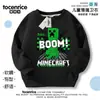 Sudadera de Cuello Redondo de Minecraft para Niños, Forrada de Felpa, Nuevo Estilo Otoño e Invierno 2025, Camiseta de Manga Larga de Minecraft para Niños