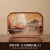 Nova Bandeja de Chá de Vidro com Bambu Estilo Chinês para Uso Doméstico, Bandeja para Conjunto de Chá, Bandeja de Luxo Leve de Alta Qualidade para Colocar Xícaras de Chá e Copos de Água
