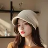 Gorro de punto simple de color liso estilo pico de pato para otoño e invierno, cálido y versátil, gorro estilo japonés, adecuado para cabezas más grandes, gorro de punto