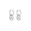 Moda Europea y Americana Oro y Acero Doble Color Costura Nariz de Cerdo Pendientes Pendientes de Color de Contraste Nicho Pendientes con Sentido de Diseño Ins