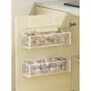 Estante de almacenamiento para cocina, especiero multicapa para puertas de gabinetes, caja de almacenamiento para montaje en pared para cebollas, jengibre y ajo, canasta pequeña colgante sin perforación