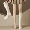 428~Botas de Montura de Cuero de Lujo de Alta Calidad, Cómodas y que Aumentan la Altura, con Tacón de 5 cm, Cremallera Lateral, Botas Altas Largas para Otoño e Invierno