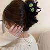 2024 Nuevo Lindo Pasador de Gato Negro Pequeño Adorno para el Cabello para Mujer Otoño e Invierno Felpa Pinza de Agarre Clip de Dibujos Animados