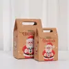 Caixa de Papel Kraft Impressa Criativa para Presente de Natal Sacola para Embalagem de Presente de Natal Caixa para Doces Biscoitos