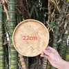 Recogedor de Bambú Vintage, Tejido a Mano con Acabado Carbonizado Desgastado, Recogedor Redondo de Bambú para Publicidad, Decoración de Techo, Tamiz, Pintura de Jardín de Infancia y Danza