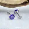 Aleación de Titanio Astmf-136 Grosor 0.8mm Garras Zirconia Arete de Cartílago Titanio G23 Rosca Interna Cabeza de Joyería de Zirconia para Arete
