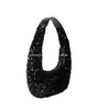 Bolso de Mano con Lentejuelas de PU Transfronterizo Bolso con Lentejuelas de Diamante de Cristal Bolso de Moda de Cuero PU Tipo Baguette Fábrica Personalizada