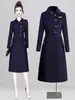 Roupa Externa de Lã Profissional Roupa de Trabalho Feminina Plus Algodão Engrossado Comprimento Médio Departamento de Vendas de Hotel Roupa Externa de Lã Inverno