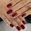 Unhas Postiças Transfronteiriças Feitas à Mão, Unhas de Manicure Curtas de Cor Pura Feitas à Mão, Coleção de Unhas Postiças Retangulares de Alta Qualidade