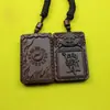Pingente de Jujuba Fulminada, Medalhão de Jacarandá Roxo, Pingente Portátil, Joia Tai Chi e Bagua, Placa Dupla Face Finamente Esculpida, Feito à Mão