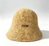 Gorro de Punto Otoño e Invierno Estilo Japonés para Mujer Color Sólido Parche Gorro de Pescador Felpa Versión Coreana Versátil Para Adelgazar la Cara Gorro Cálido para Protección de Orejas