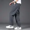 Pantalones de trabajo de alta gama de Hong Kong para hombre, corte recto holgado, estilo fino de verano 2026, talla grande, pantalones casuales de pierna ancha
