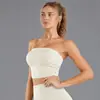 Nuevo Top de Yoga Cruzado de Color Sólido, Bandeau Fruncido, Transpirable, Ajuste Delgado, Antideslizante, Ropa Interior Deportiva para Correr, Ropa de Fitness