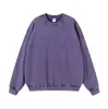 Moletom de Algodão Pesado com Lavagem Desgastada Gola Redonda Personalizado com Logo de Marca Tendência Roupa de Trabalho Hip Hop Top Solto Bordado