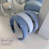 Azul Bebé~ Suave Diadema de Esponja con Estampado de Moño Estilo Francés y Elegantes Lunares para Presión Alta en la Corona