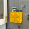 Caixa Magnética Fofa de Blocos de Montar Decoração de Geladeira Armazenamento de Filme Plástico Palha Caixa de Armazenamento Magnética para Geladeira Lateral