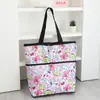 Bolsa de Almacenamiento Plegable Ecológica con Cremallera para Supermercado, Gran Capacidad, Tela Oxford Gruesa y Duradera, Bolsa de Mano para Compras Doméstica