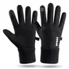 Guantes de Invierno para Hombre de Terciopelo para Exteriores, Montañismo y Ciclismo, de Cinco Dedos, Antideslizantes, para Pantalla Táctil de Ciclismo, Repelentes al Agua, para Conducir y Mantener el Calor