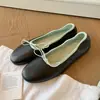 Versão em Couro de Vaca Laço Sola Macia Raso Plano Sapatilhas Femininas Couro Genuíno Primavera e Outono Novo Estilo Sapatos de Rolo de Ovo