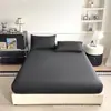 Protector de colchón impermeable de lujo de color sólido seleccionado, funda de cama a prueba de polvo y suciedad, admite venta al por mayor mixta