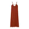 Falda Larga de Tirantes Za Dress Ropa de Mujer Transfronteriza 2025 Aliexpress Verano Nuevo Estilo Europeo y Americano Textura de Seda Cómoda