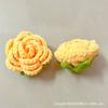 Cabeza de flor rosa de lana al por mayor flor artificial semiacabada tejido a crochet a mano ramo cabeza de flor ventas directas de fábrica