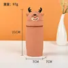 Estuche expandible de silicona, diseño lindo de caricatura, bolsa para papelería, caja de lápices de gran capacidad para estudiantes, estuche elegante y alto