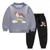 Unicornio de Primavera y Otoño Ropa infantil coreana suéter para niños pantalones conjunto de dos piezas dibujos animados bebé algodón manga larga