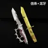 Mercancía del juego Delta Force: Modelo Colmillo de Dragón, Creed, cuchillo de metal sin afilar Estrella del Norte, adorno de aleación de zinc