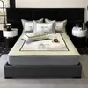 Lujo ligero estilo Chanel simple tapete de verano de seda de hielo lavable sábana ajustable tapete para aire acondicionado juego de tres piezas 1.5m/1.8 m verano