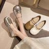 Fried Street High-value Elegant Small Leather Shoes Women's 2024 Internet Popular New Style One-character Dress All-match Mary Jane Single-layer Shoes