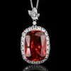 Nuevo Producto 2025 Joyería Zhuangshengsheng Base de Cobre Chapado en Oro Circonio Naranja Rojo Simulado Collar Colgante Elegante Piedra Principal 20*28