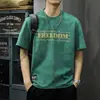 Nueva Camiseta de Manga Corta Estilo Americano para Hombre Verano 2025, Marca de Tendencia, Camiseta Casual Holgada de Manga Media Delgada para Hombre
