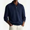 Camisas polo masculinas europeias e americanas transfronteiriças, coleção primavera e outono, camisetas de manga comprida estilosas e sofisticadas com um colarinho distinto, direto da fábrica para drop shipping