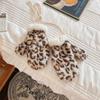 Guantes de invierno para mujer, estilo coreano, de moda, retro, con estampado de leopardo, gruesos, forrados de terciopelo, cálidos, para estudiantes.