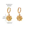 Brincos de Natal novos transfronteiriços, aço inoxidável com banho de ouro 18K, apresentando pingentes florais, sinos e designs em relevo - um presente perfeito