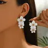 Pendientes de Flor Plegada de Moda Retro Exquisitos y Sencillos con un Toque de Lujo, Pendientes Florales Dulces y Versátiles para Mujer