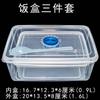 Contenedor de Plástico para Alimentos Juego de Tres Piezas, Lonchera, Caja Bento, Caja de Plástico para el Almuerzo, Apto para Microondas y Congelador